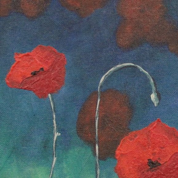 Red Poppies (Flowers) 16x12 acrylic painting - Picture 8 of 11